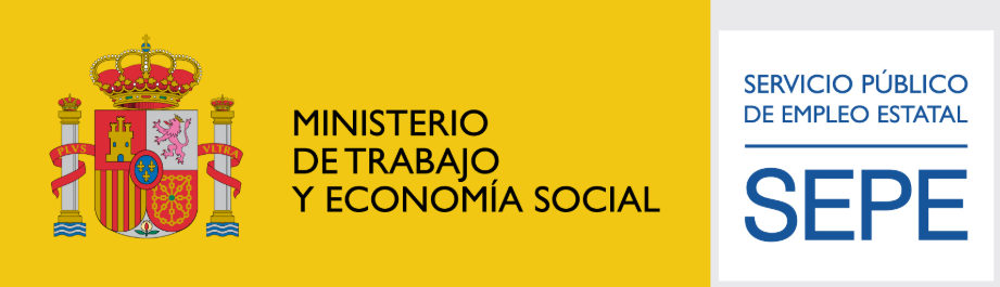Logo du Ministère du Travail et du SEPE en Espagne, organisme chargé de la gestion des allocations chômage et de l’inscription des demandeurs d’emploi.