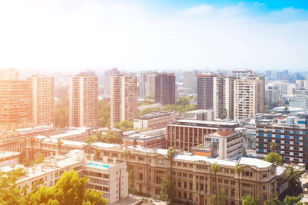 Vue urbaine avec des immeubles modernes et résidences étudiantes en Chine