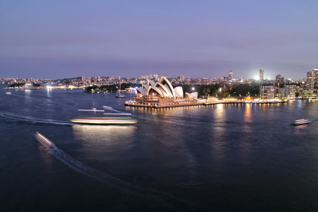 Vue de l'opéra à Sydney