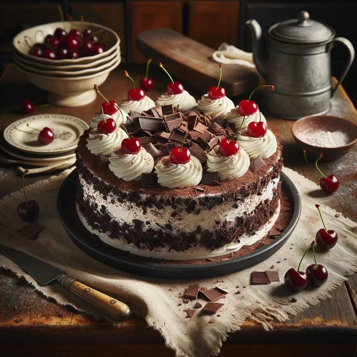 gâteau Forêt-Noire avec cerises et crème, dessert incontournable parmi les spécialités allemandes