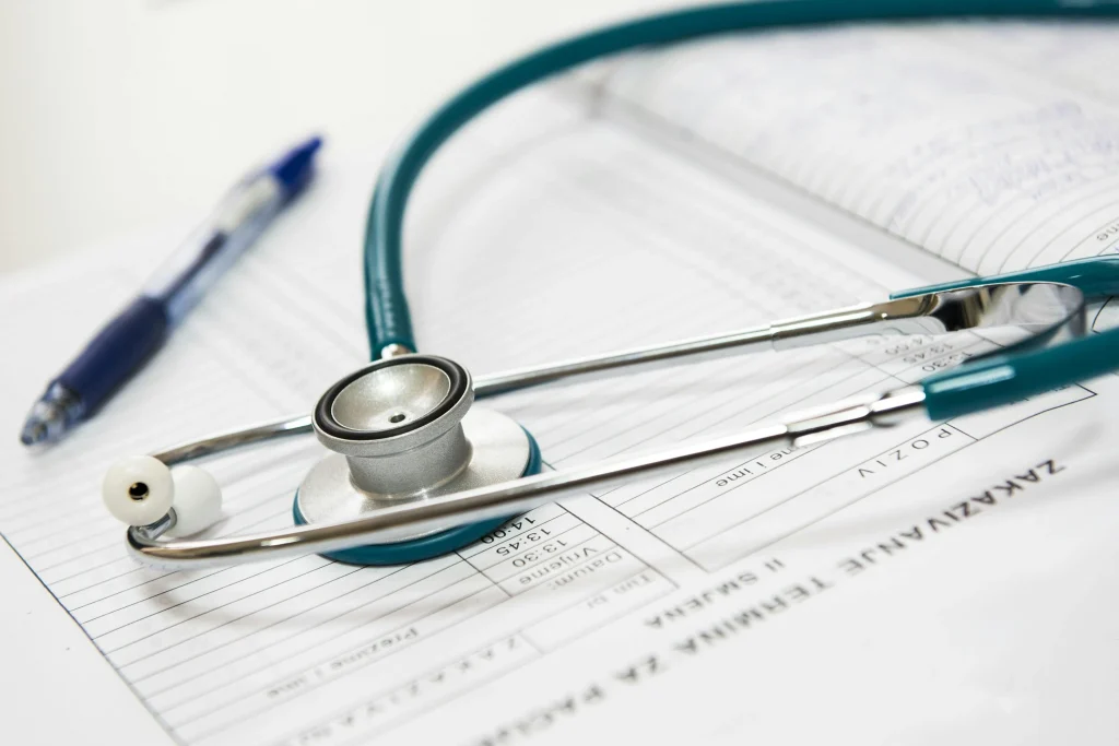 Healthcare costs in Morocco with medical form and stethoscope