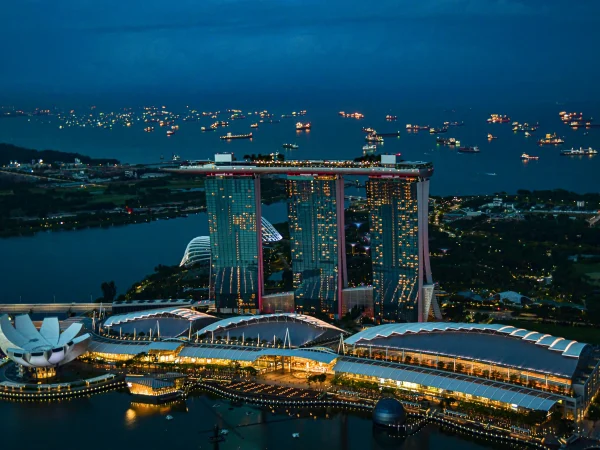 Cost of living in Singapore includes luxury living at Marina Bay Sands, reflecting the city's high-end lifestyle and vibrant waterfront.