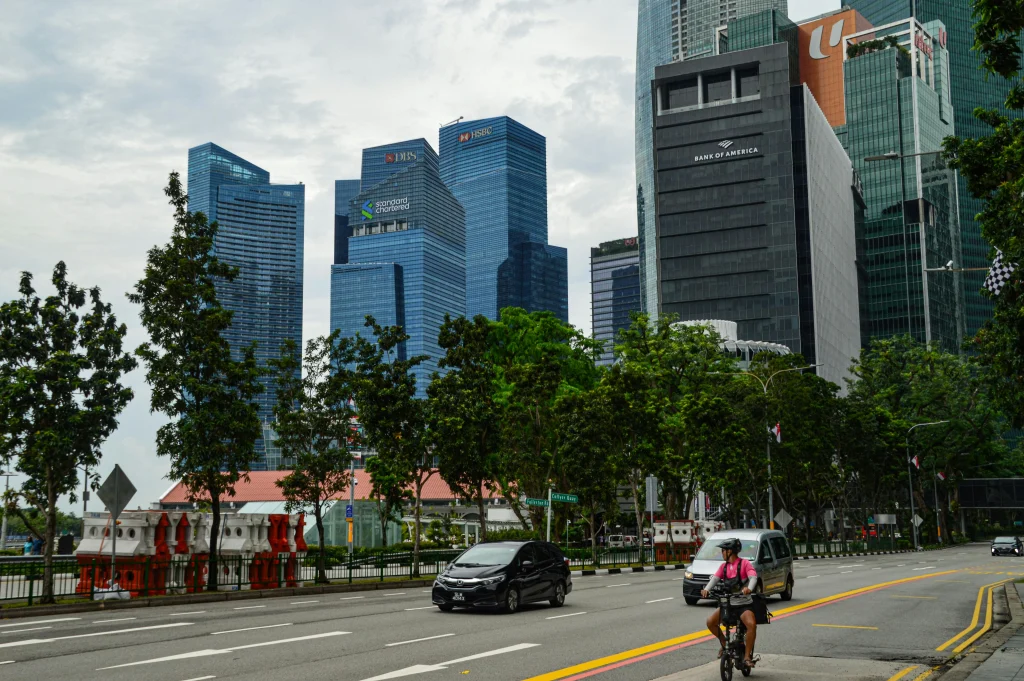 Major bank buildings in Singapore's central business district