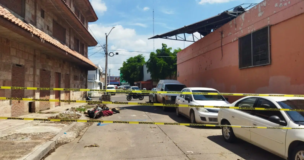 scene of crime in a dangerous area of Culiacan, Sinaloa state, Mexico