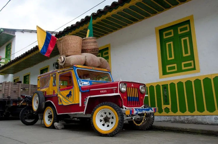 Voiture colombienne colorée - Louer une voiture en Colombie