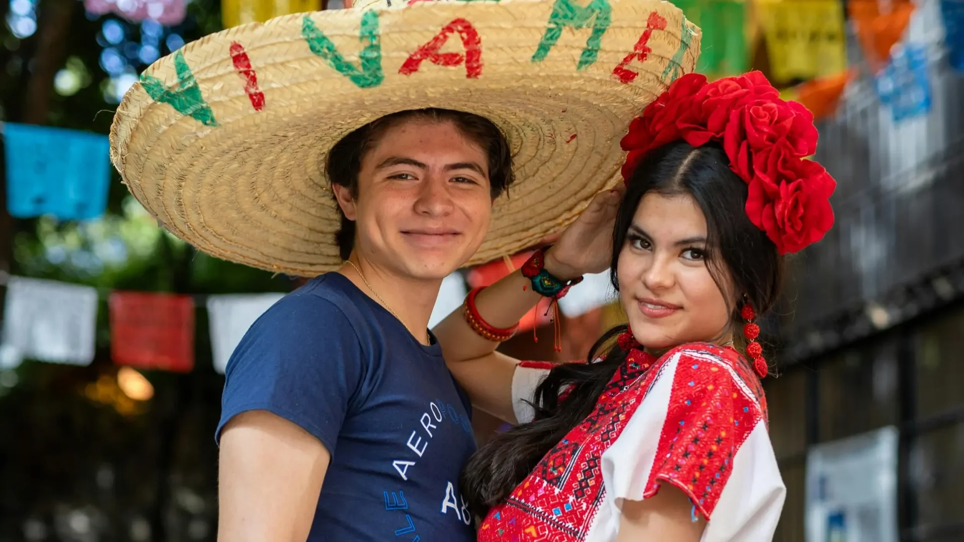 Mexican Students in Traditional Outfits
