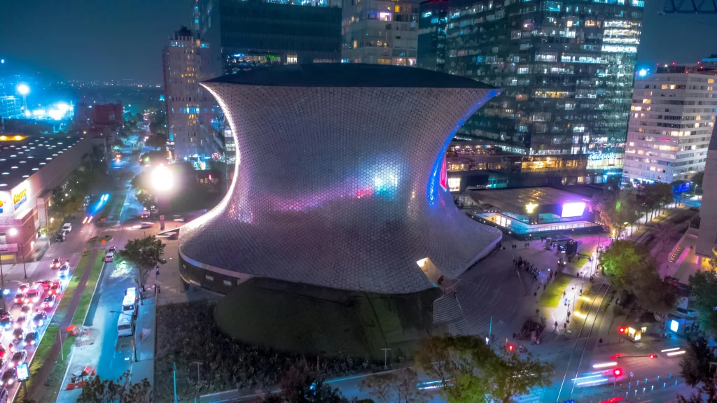View on Soumaya musuem in Polanco area, Mexico city