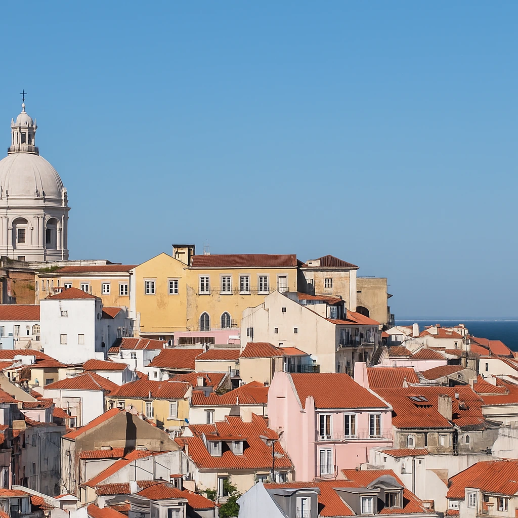 Colorful rooftops in the Alfama district of Lisbon