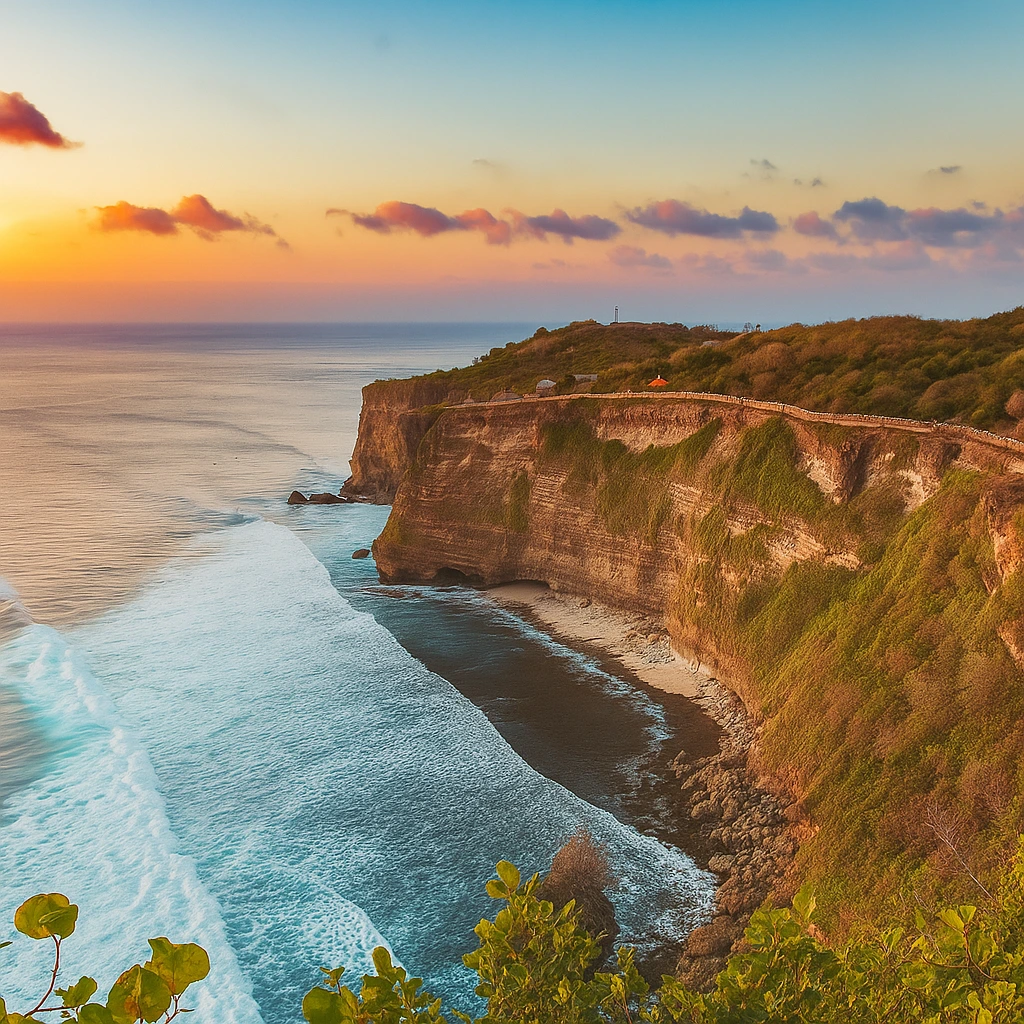 falaises d’Uluwatu à Bali, logement en Indonésie près de la mer.