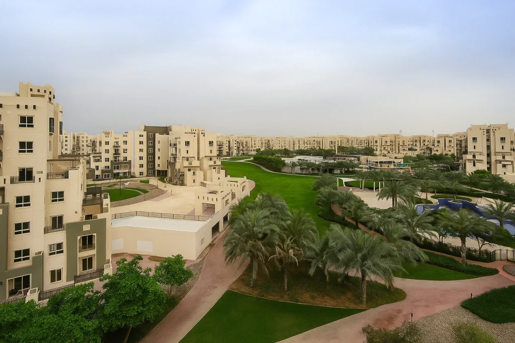 ChatGPT said:
Green residential neighborhood in Dubai, symbolizing the cost of living in Dubai in modern family-friendly areas.