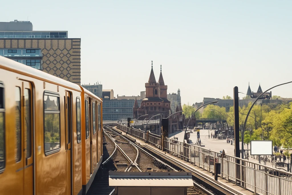 Métro U-Bahn à Berlin, représentant les transports publics et leur impact sur le coût de la vie en Allemagne.