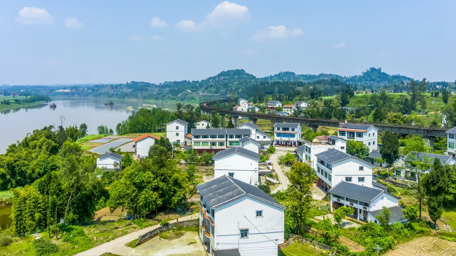 Residential neighborhood in Vietnam with modern houses surrounded by greenery, typical of the suburban areas where students live.